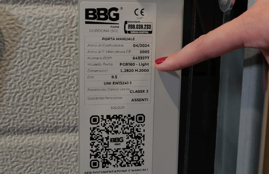 come trovare la matricola della porta del garage BBG